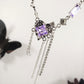Amerthyst Tassel Collar Necklace (CON 4012)