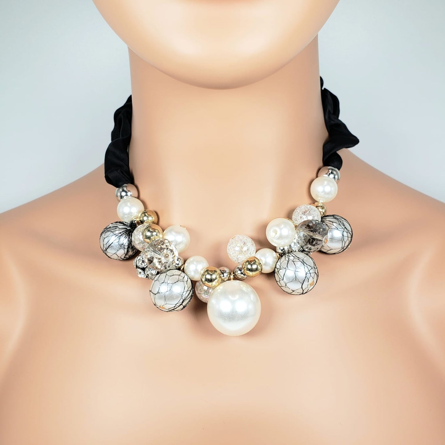 Luxury Rhinestone Pearl Princess Necklace (PRN 3012)