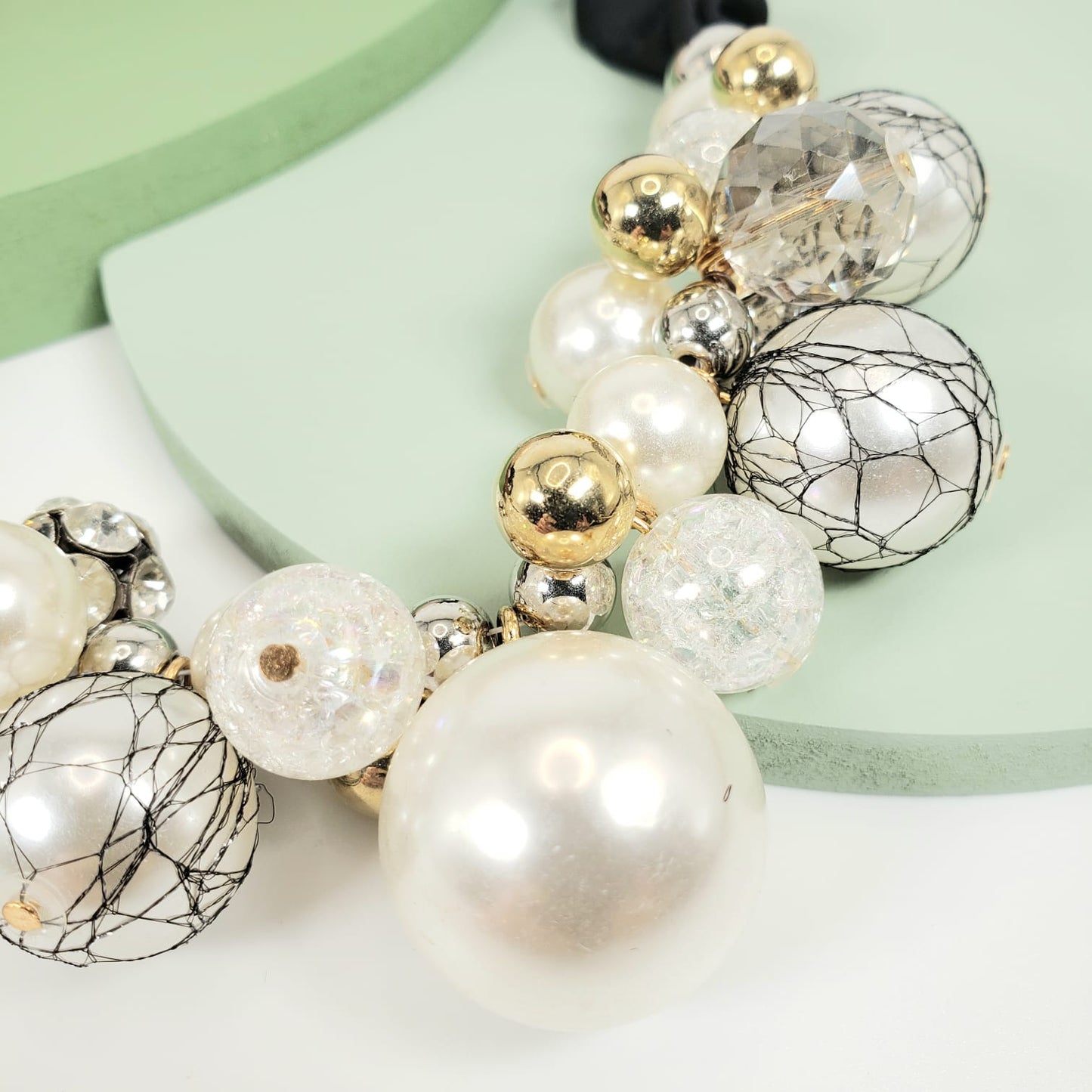 Luxury Rhinestone Pearl Princess Necklace (PRN 3012)