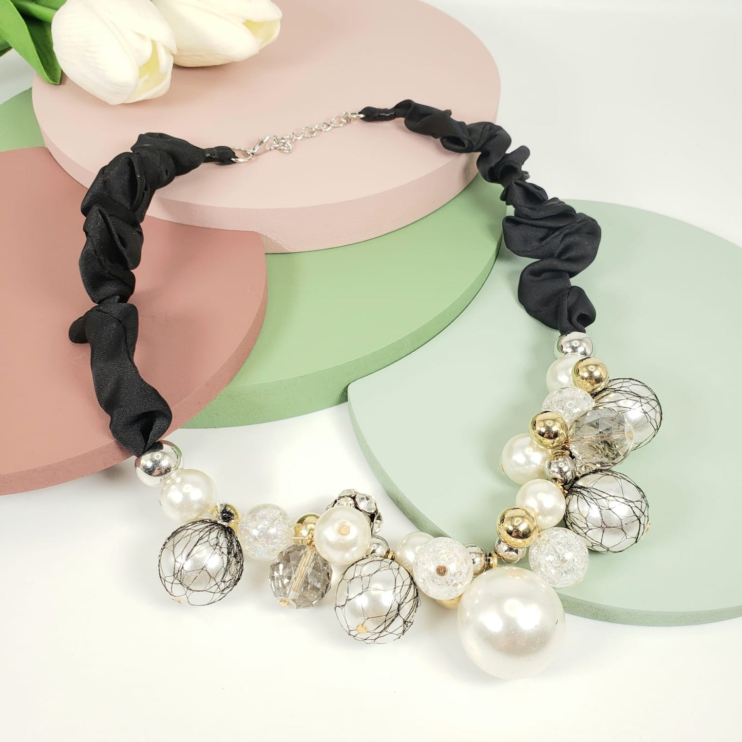 Luxury Rhinestone Pearl Princess Necklace (PRN 3012)