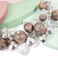 Transparent Bead & Wood Ball Matinee Necklace (MAN 8004)