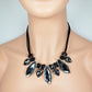 Grey Crystal Leather Rope Matinee Necklace (MAN 8002)