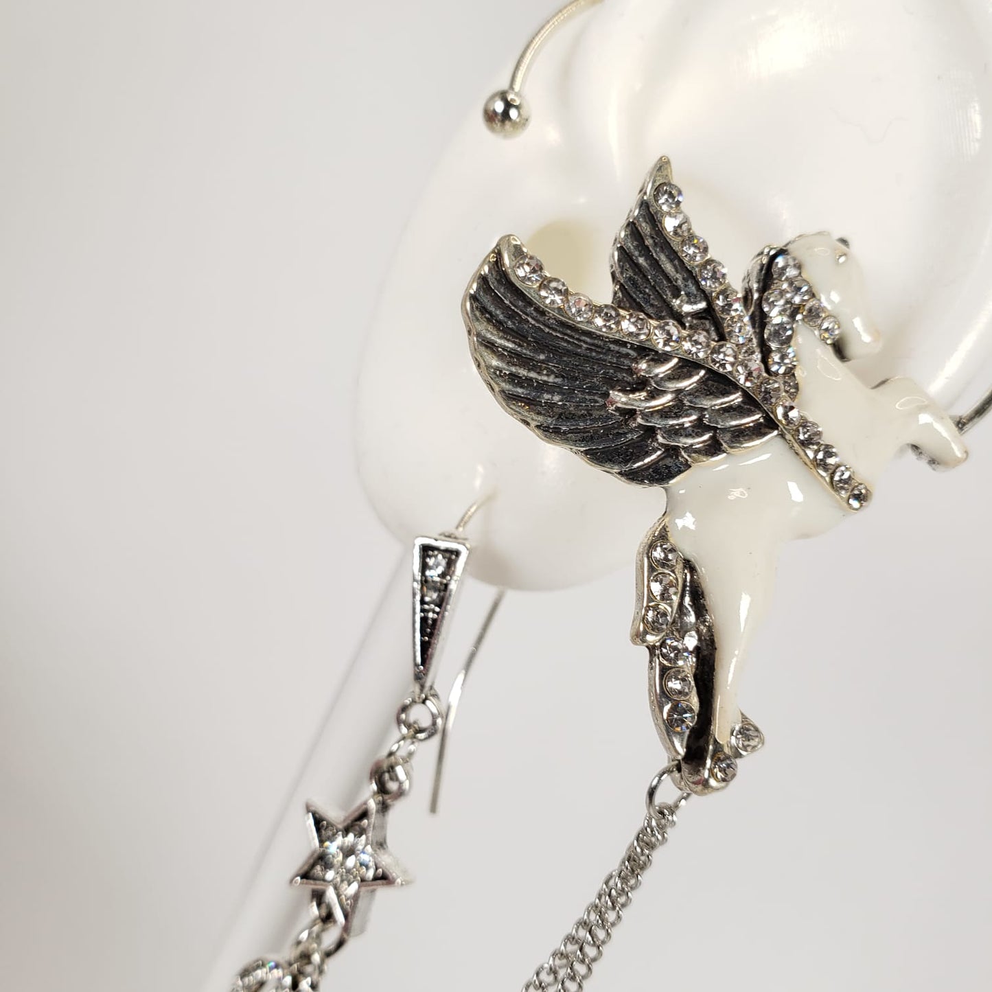Pegasus Ear Cuff & Antique Clock Hook Earrings (EEC 1013)