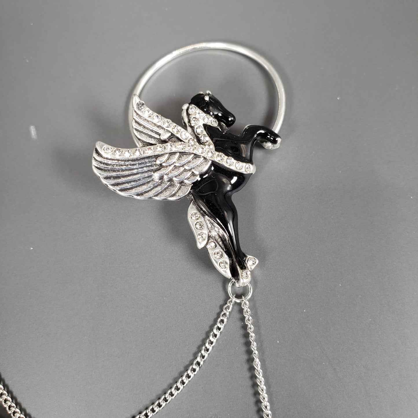 Pegasus Ear Cuff & Antique Clock Hook Earrings (EEC 1013)